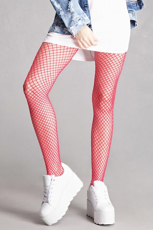 Forever Leg Avenue Pink Fishnet Tights Fashion Tights