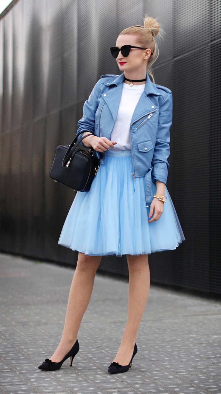 Blue Tulle - Fashion Tights